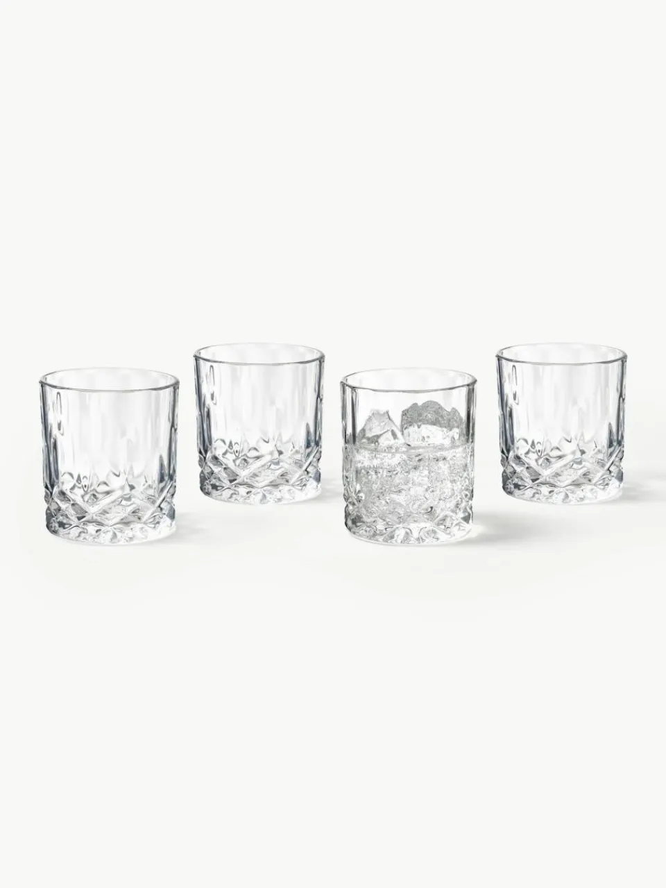 Westwing Collection Gläser George mit Kristallrelief, 4 Stück