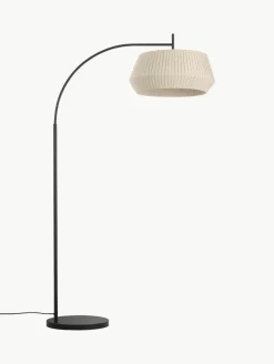 Westwing Große Bogenlampe Dicte aus Faltenstoff