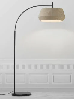 Westwing Große Bogenlampe Dicte aus Faltenstoff