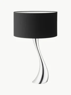 Georg Jensen Große Tischlampe Cobra aus Edelstahl