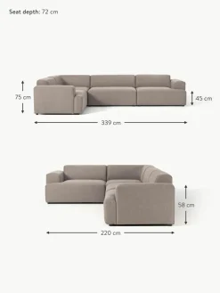Westwing Collection Großes Ecksofa Melva (4-Sitzer)