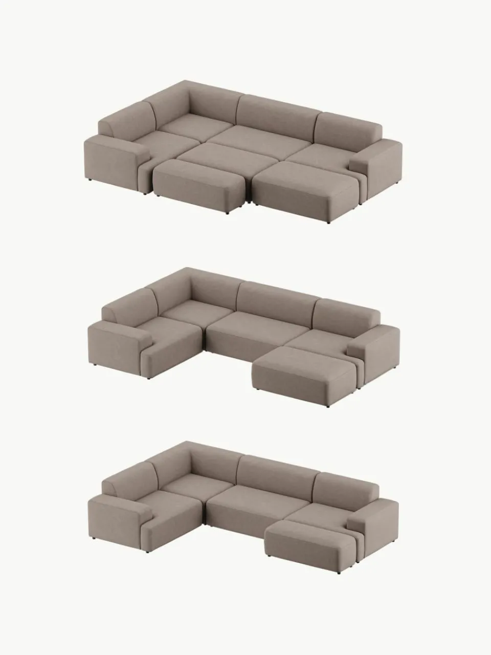 Westwing Collection Großes Ecksofa Melva (4-Sitzer)
