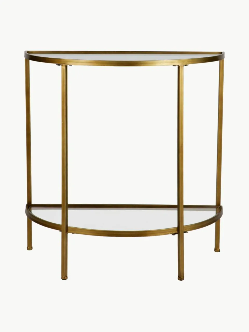 Westwing Halbrunde Glas-Konsole Goddess mit Antik-Finish