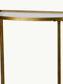 Westwing Halbrunde Glas-Konsole Goddess mit Antik-Finish