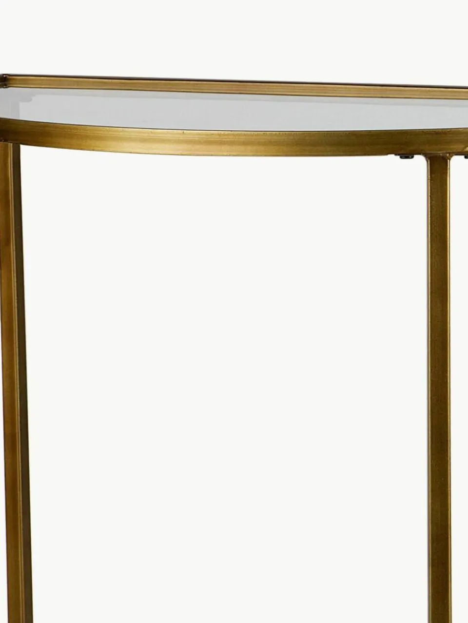 Westwing Halbrunde Glas-Konsole Goddess mit Antik-Finish