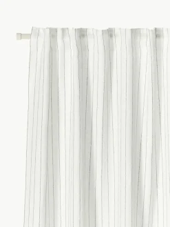 Westwing Collection Halbtransparente Gardine Birch mit Schlaufenband, 2 Stück