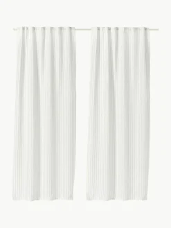 Westwing Collection Halbtransparente Gardine Birch mit Schlaufenband, 2 Stück