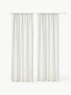 Westwing Collection Halbtransparente Musselin-Gardine Malvina mit Tunnelsaum, 2 Stück