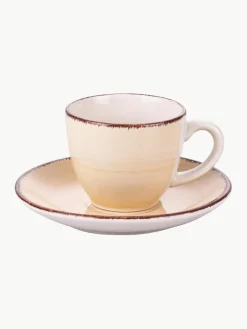 Villa D'Este Home Tivoli Handbemalte Espressotassen Baita mit Untertassen, 6er-Set