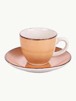 Villa D'Este Home Tivoli Handbemalte Espressotassen Baita mit Untertassen, 6er-Set