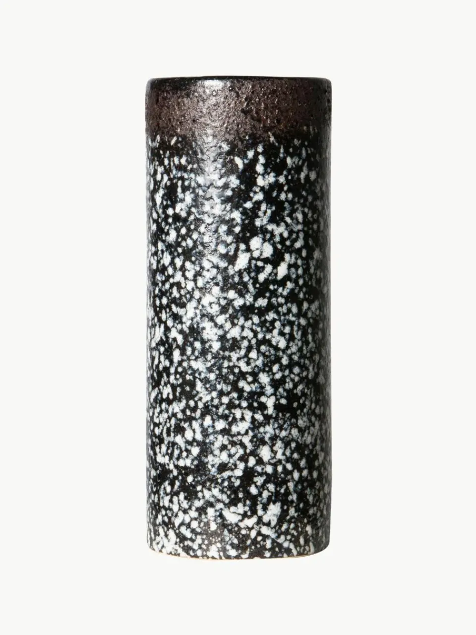 HKLIVING Handbemalte Keramik-Vase 70's mit reaktiver Glasur, H 19 cm