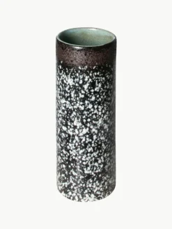 HKLIVING Handbemalte Keramik-Vase 70's mit reaktiver Glasur, H 19 cm