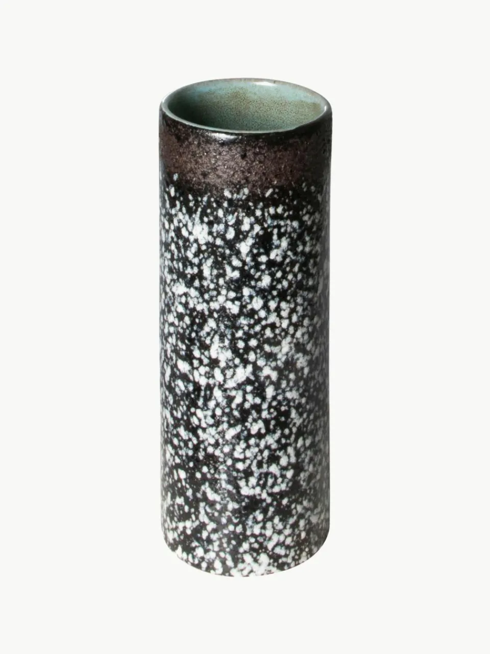 HKLIVING Handbemalte Keramik-Vase 70's mit reaktiver Glasur, H 19 cm