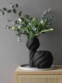Cooee Design Handbemalte Keramik-Vase Twist Ball, H 20 cm