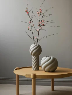 Cooee Design Handbemalte Keramik-Vase Twist Pillar, H 34 cm