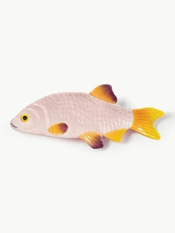 &k amsterdam Handbemalte Servierplatte Fish aus Dolomit