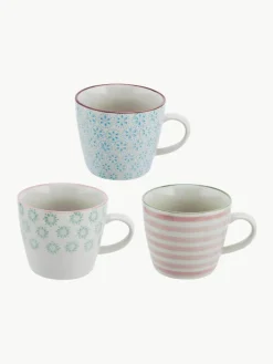 Bloomingville Handbemalte Tassen Patrizia, 3er-Set