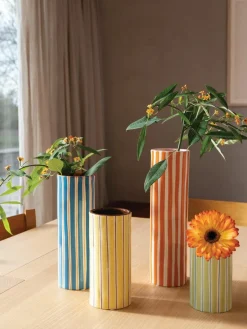 &k amsterdam Handbemalte Vase Ray aus Porzellan, H 24 cm