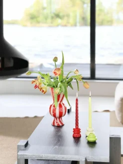 &k amsterdam Handbemalte Vase Rhombic, H 30 cm