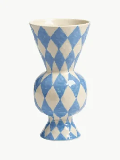 &k amsterdam Handbemalte Vase Rhombic, H 30 cm