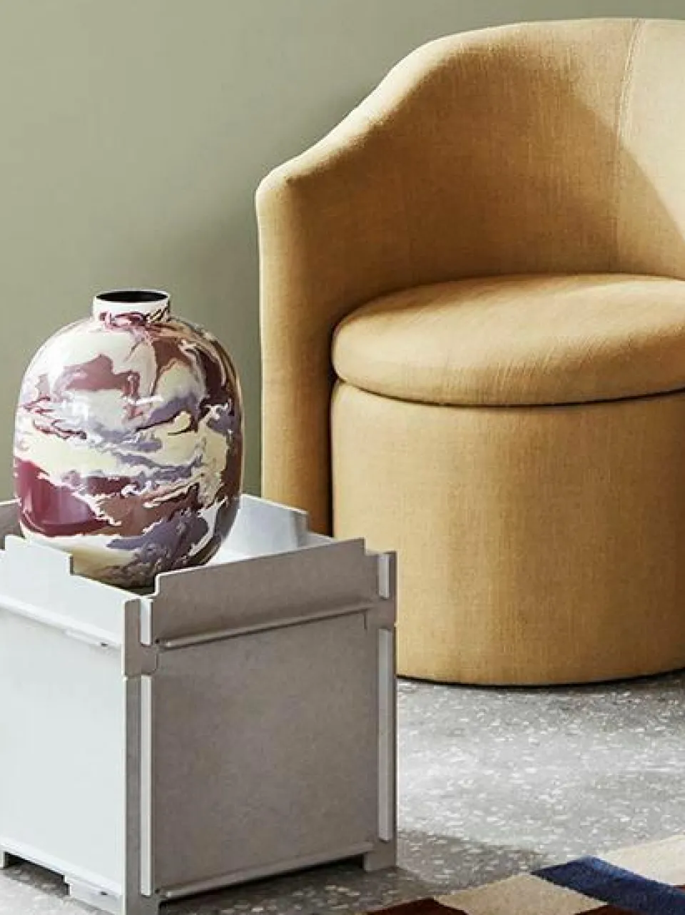 Broste Copenhagen Handbemalte Vase Thyra, H 31 cm