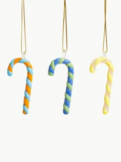 &k amsterdam Handgefertigte Baumanhänger Candy Cane, 3er-Set