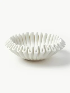 Westwing Collection Handgefertigte Deko-Schale Santorini aus Marmor, Ø 31 cm