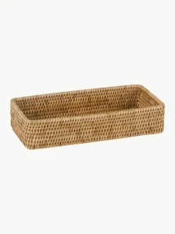 Andrea House Handgefertigte Deko-Tabletts Güle aus Rattan, 2er-Set