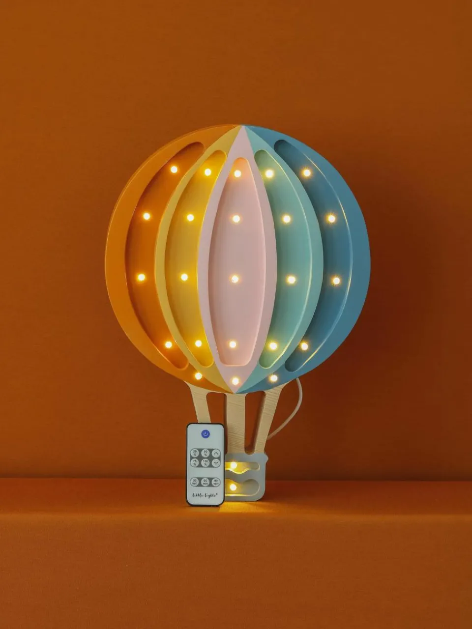 Kinder Little Lights Handgefertigte LED-Kinderzimmerlampe Hot Air Baloon mit Timerfunktion und Fernbedienung, dimmbar