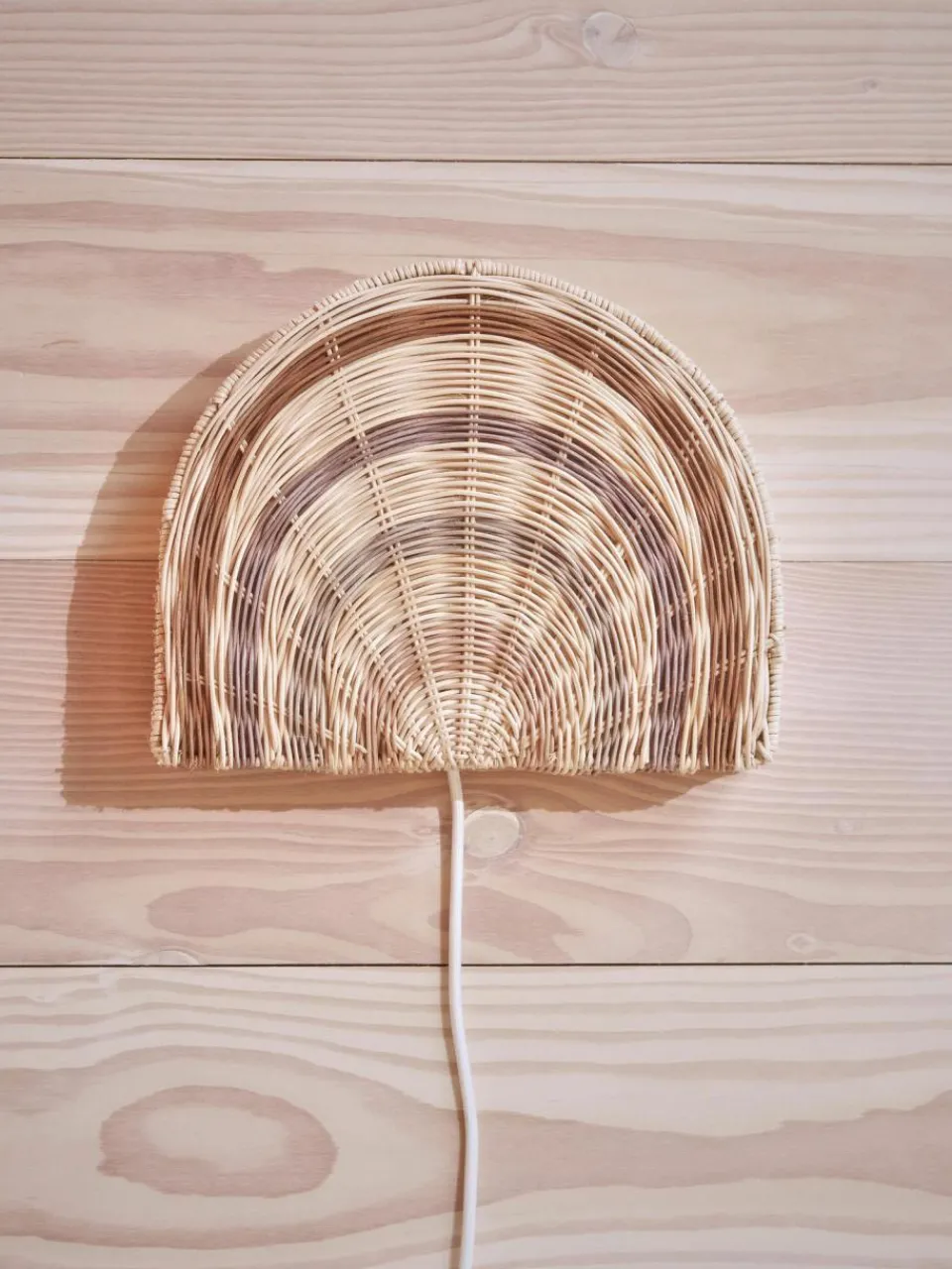 Kinder Oyoy Living Design Handgefertigte LED-Leuchte Rainbow aus Rattan mit Stecker