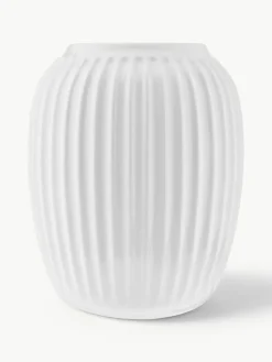 Kähler Handgefertigte Porzellan-Vase Hammershøi, H 20 cm