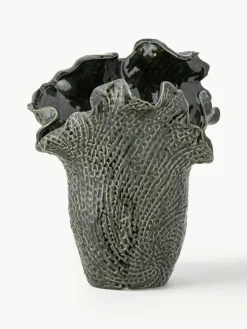 Bloomingville Handgefertigte Steingut-Vase Safiya, H 30 cm