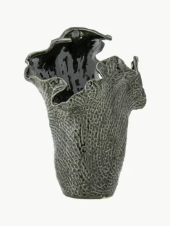 Bloomingville Handgefertigte Steingut-Vase Safiya, H 30 cm