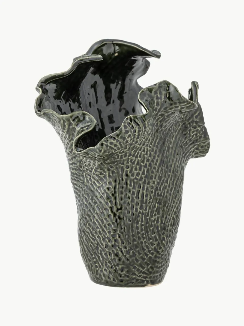 Bloomingville Handgefertigte Steingut-Vase Safiya, H 30 cm