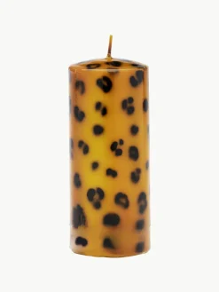 Anna + Nina Handgefertigte Stumpenkerze Leopard, H 15 cm