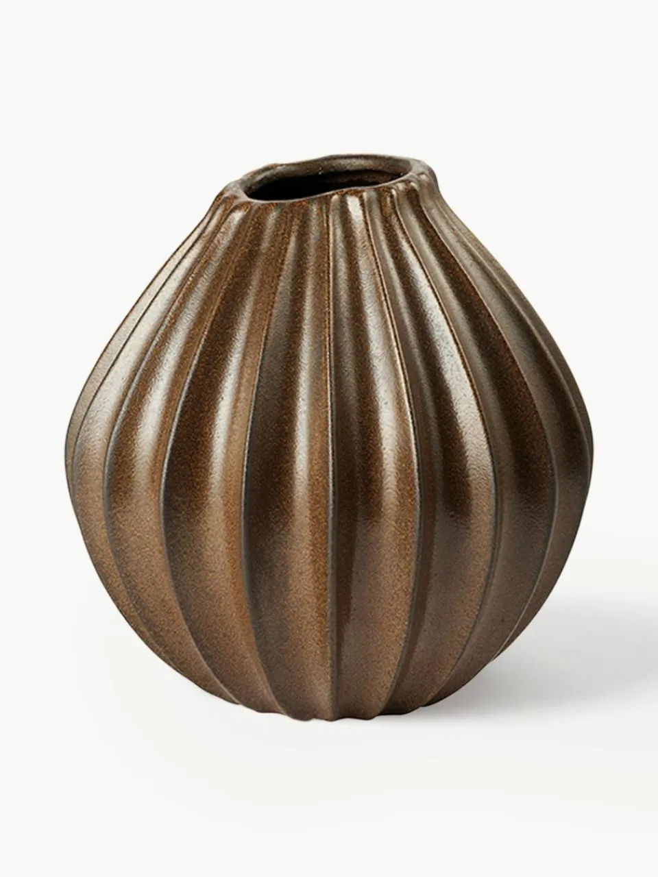 Broste Copenhagen Handgefertigte Vase Wide mit reaktiver Glasur, H 25 cm
