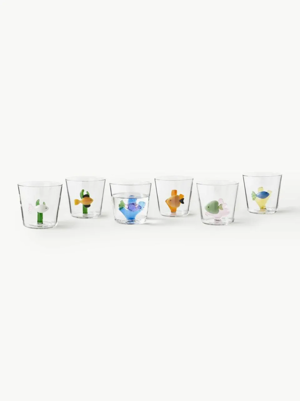 Ichendorf Handgefertigte Wassergläser Marine Garden, 6er-Set