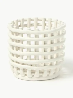 ferm LIVING Handgefertigter Aufbewahrungskorb Nalan aus Keramik, H 15 cm