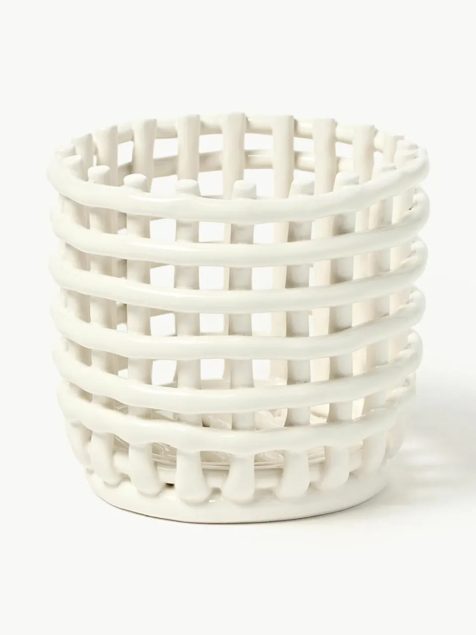 ferm LIVING Handgefertigter Aufbewahrungskorb Nalan aus Keramik, H 15 cm
