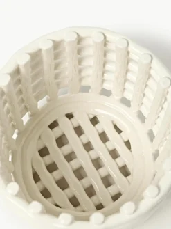 ferm LIVING Handgefertigter Aufbewahrungskorb Nalan aus Keramik, H 15 cm