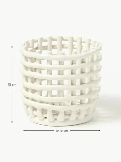 ferm LIVING Handgefertigter Aufbewahrungskorb Nalan aus Keramik, H 15 cm