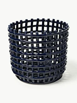 ferm LIVING Handgefertigter Aufbewahrungskorb Nalan aus Keramik, H 21 cm