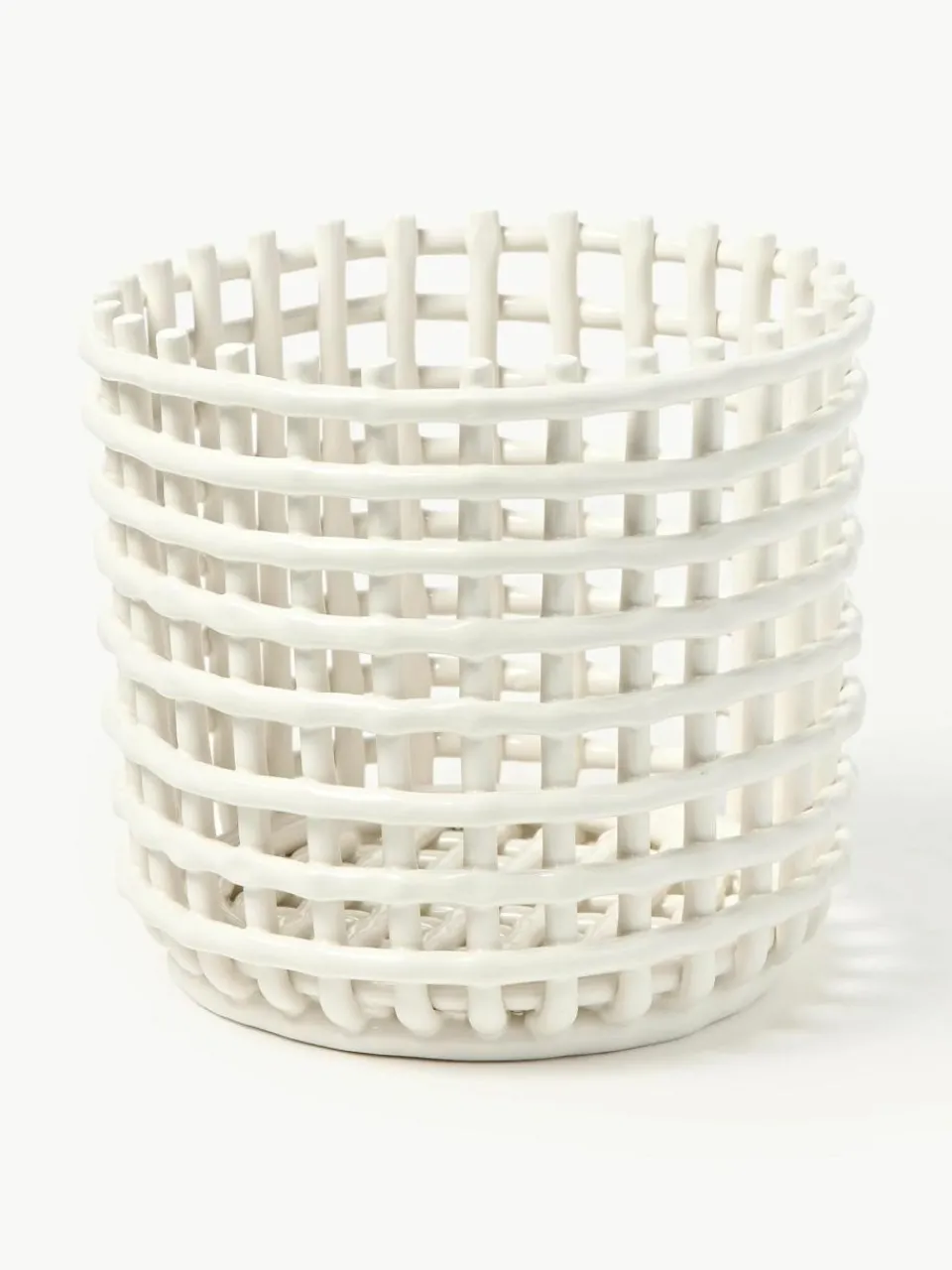 ferm LIVING Handgefertigter Aufbewahrungskorb Nalan aus Keramik, H 21 cm