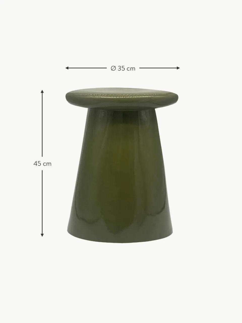 Westwing Handgefertigter Beistelltisch Button aus Keramik