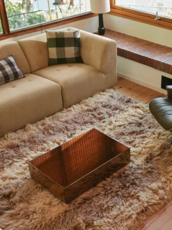 HKLIVING Handgefertigter Couchtisch Mirror aus Spiegelglas, B 80 cm