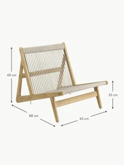 GUBI Handgefertigter Loungesessel MR01 Initial aus Eichenholz mit Sitzkissen