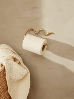 ferm LIVING Handgefertigter Wand-Toilettenpapierhalter Curvature aus Metall