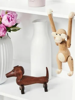 Kinder Kay Bojesen Handgefertigtes Deko-Objekt Monkey aus Eichenholz, H 19 cm
