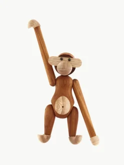 Kinder Kay Bojesen Handgefertigtes Deko-Objekt Monkey aus Teakholz, H 19 cm