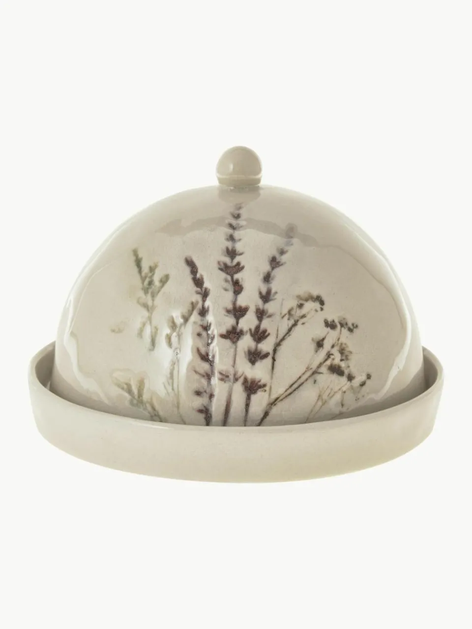Bloomingville Handgemachte Butterdose Bea mit Gräser-Motiv